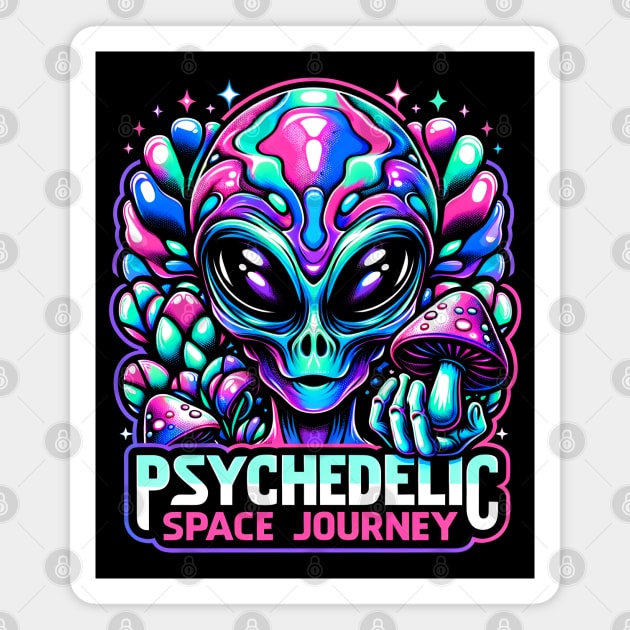 Psychedelic Space Journey - Alien Magnet by Neon Galaxia